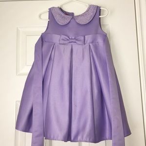 Lavender Fancy Pleated Bow Dress Sz 2T